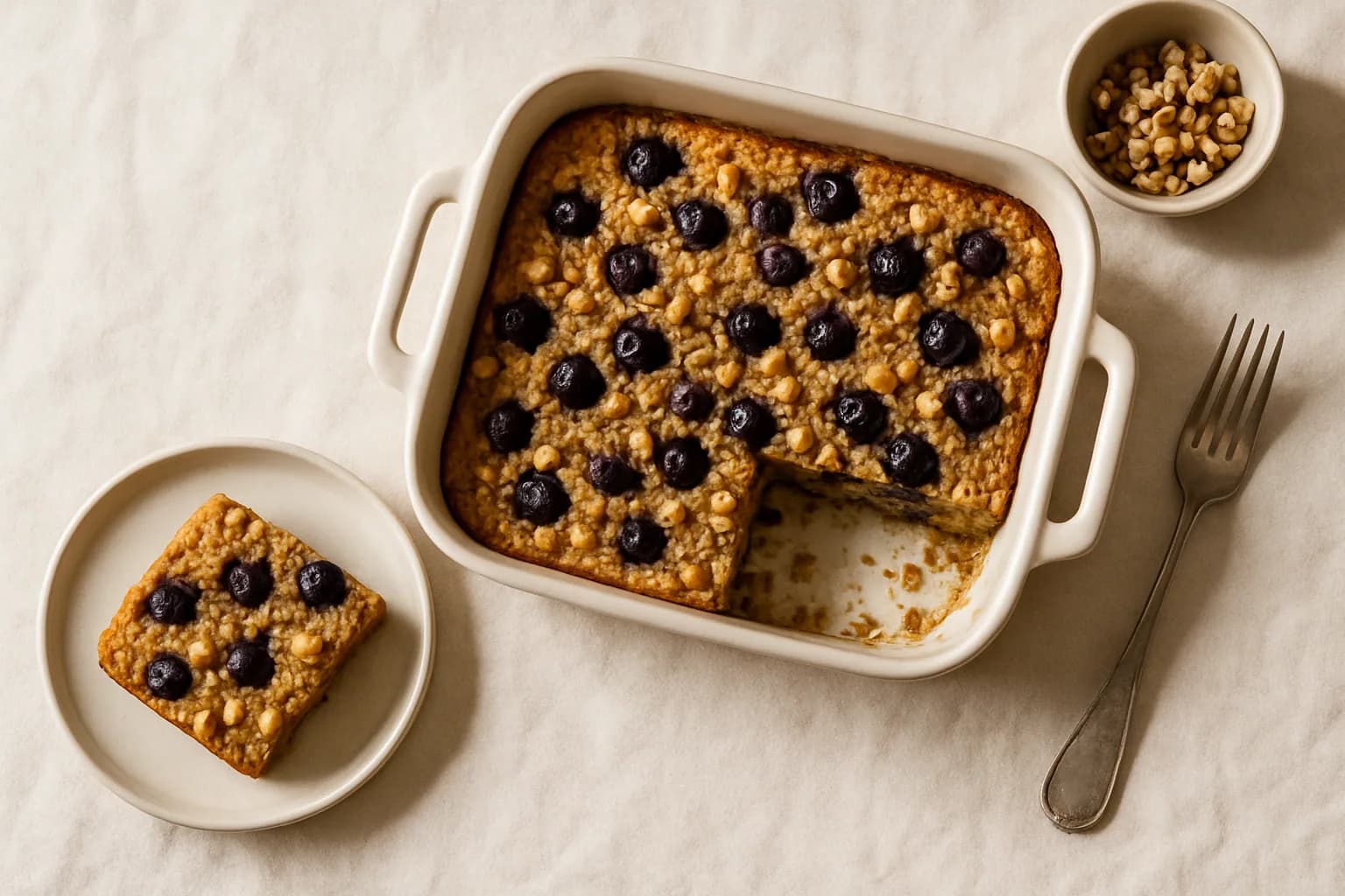 Blueberry baked oats