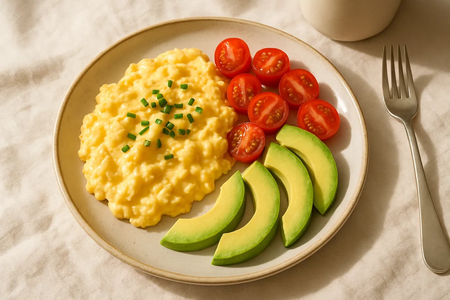 Cottage cheese scrambled eggs