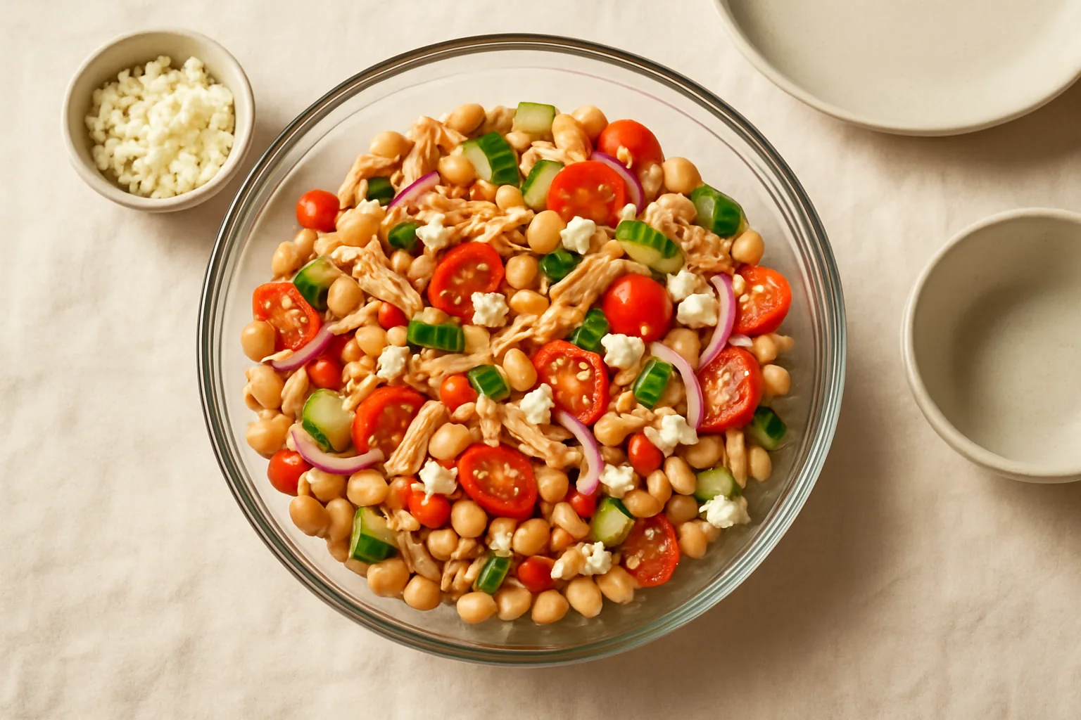 Dense bean salad with chicken