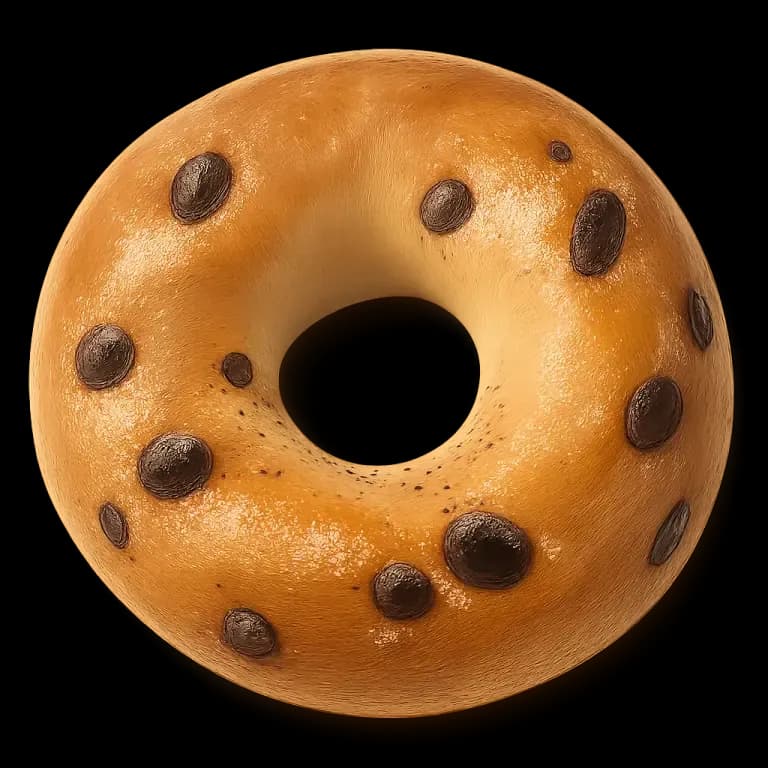 Bagel with raisins