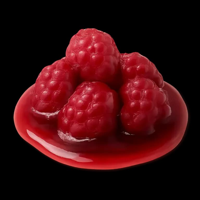 Canned raspberries in syrup