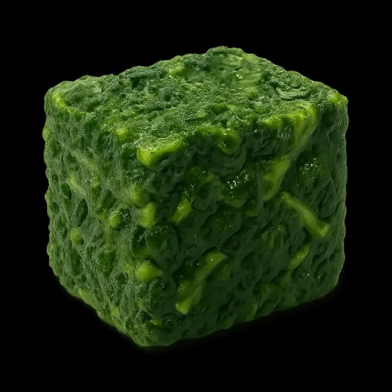 Frozen spinach with oil