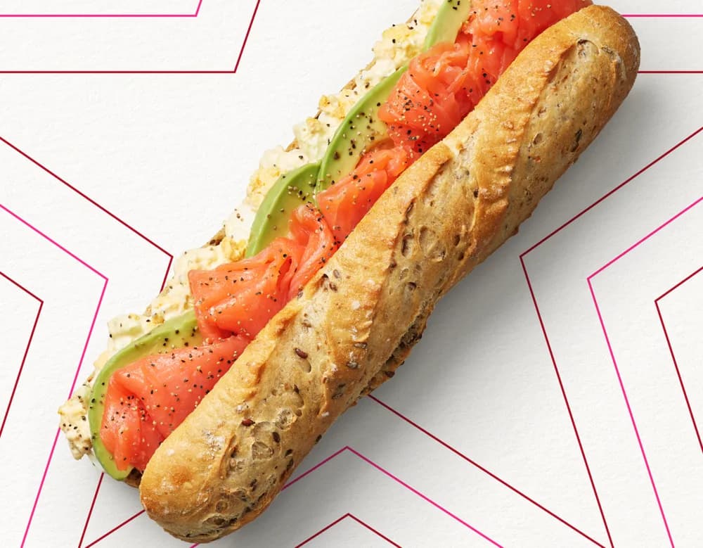 Smoked Salmon, Egg Mayo & Avo Baguette