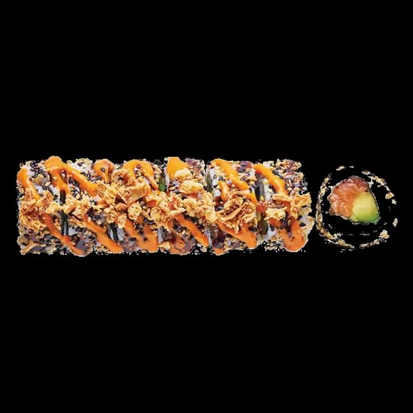Salmon avocado dragon rolls
