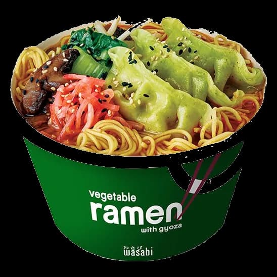 Vegetable ramen with gyoza