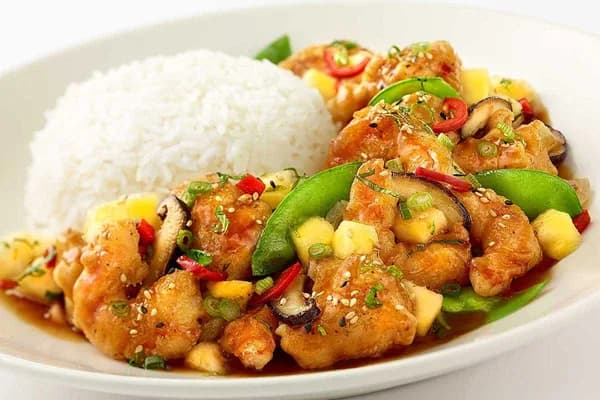 Crispy Pineapple Chicken and Shrimp