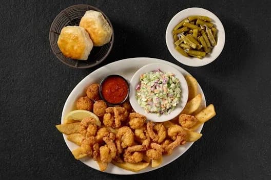 Country Fried Shrimp, with Hushpuppies and Cocktail Sauce