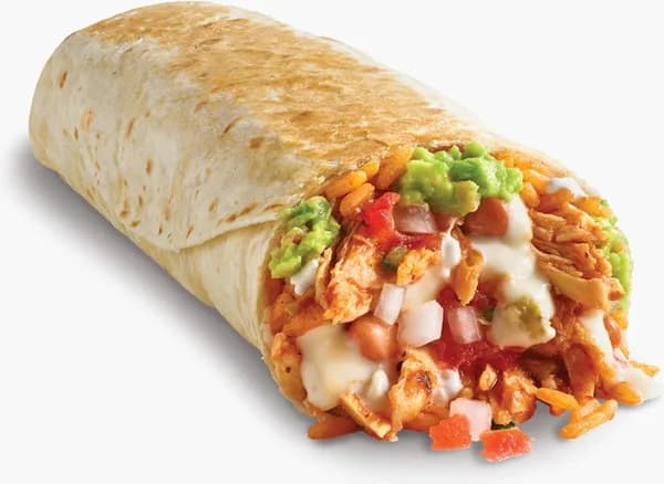 Queso Guacamole Chicken Burrito
