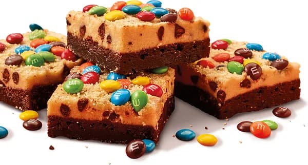 Cookie Dough Brownie made with M&M's Minis Chocolate Candies
