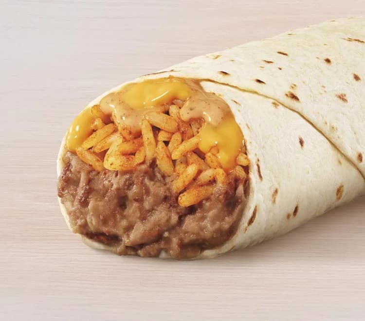 Cheesy Bean and Rice Burrito