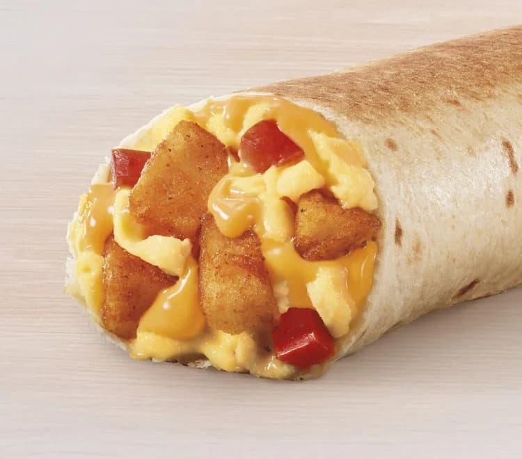 Cheesy Toasted Breakfast Burrito Potato
